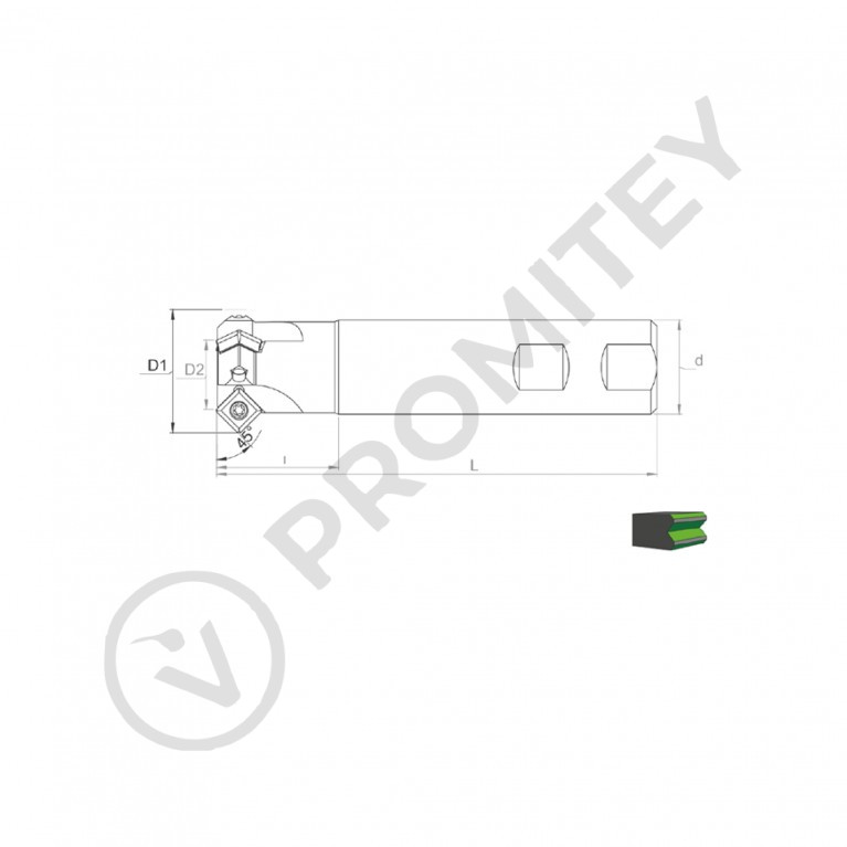 Корпус фрезы HF45 SP11 D24-38 W25 L150 Z02