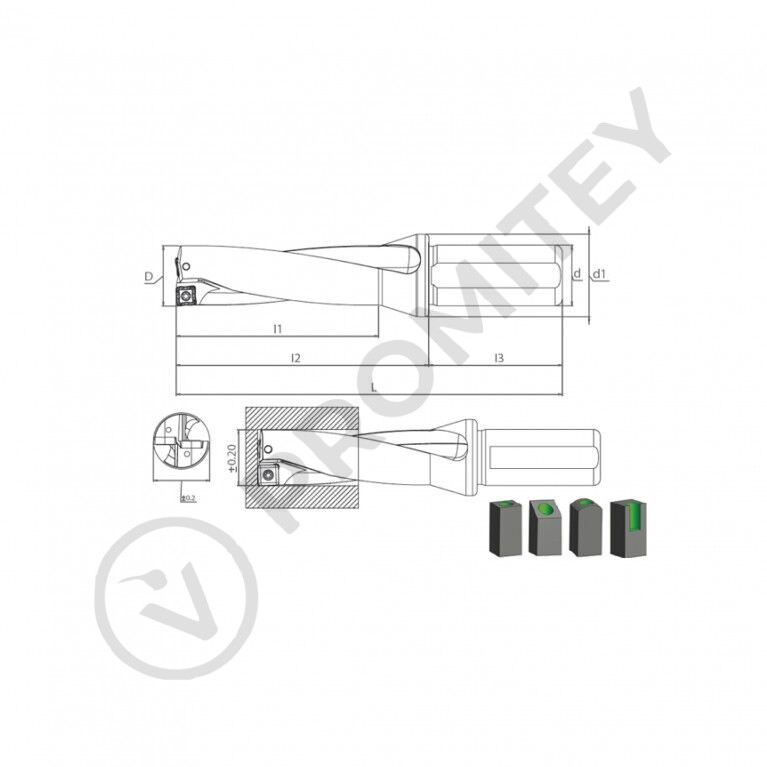 Сверло со сменными пластинами SDUM 16XD4 SO..050204