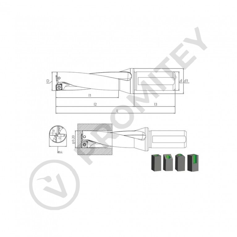 Сверло со сменными пластинами SDUM 14XD5 SOMT 050204