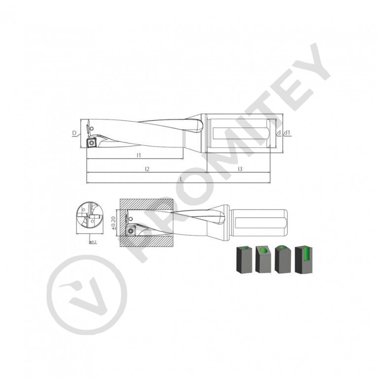 Сверло со сменными пластинами SDUM 12.5XD4 SP-XO04