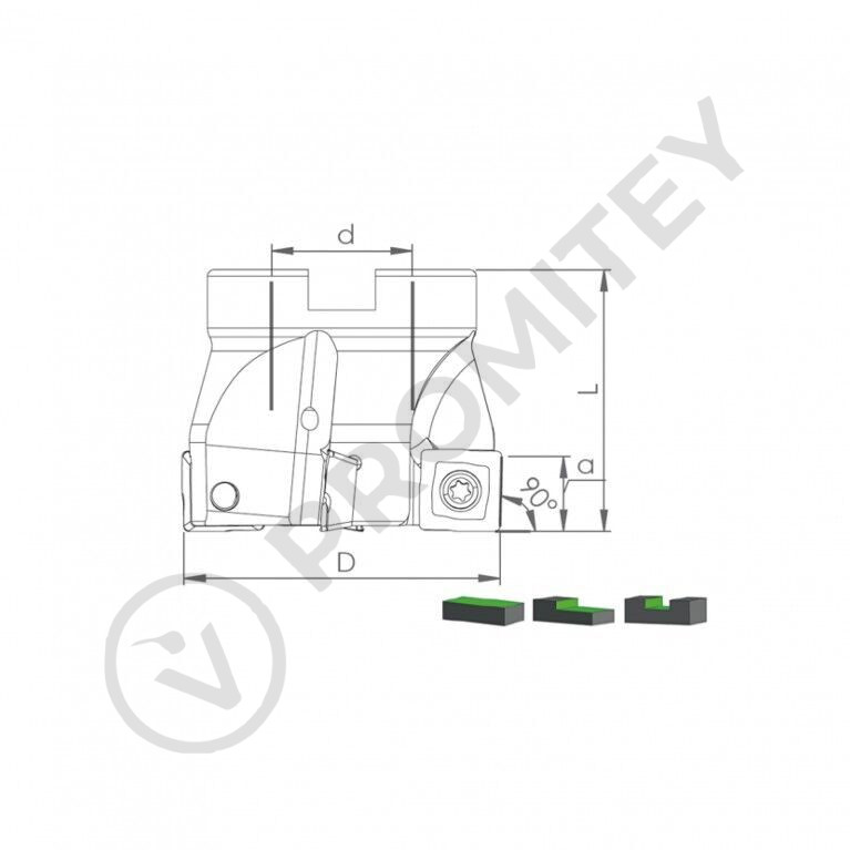 Корпус фрезы TK90 SDMT12 D63 A22 Z05-H