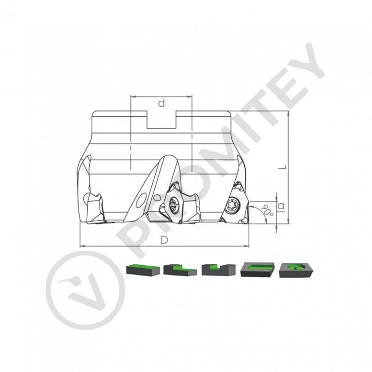 Корпус фрезы TK90 WN08 D100 A32 Z08-H