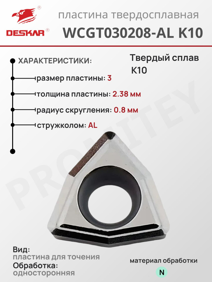 Пластина WCGT 030208-AL K10
