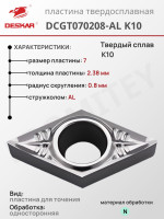 Пластина DCGT 070208-AL K10
